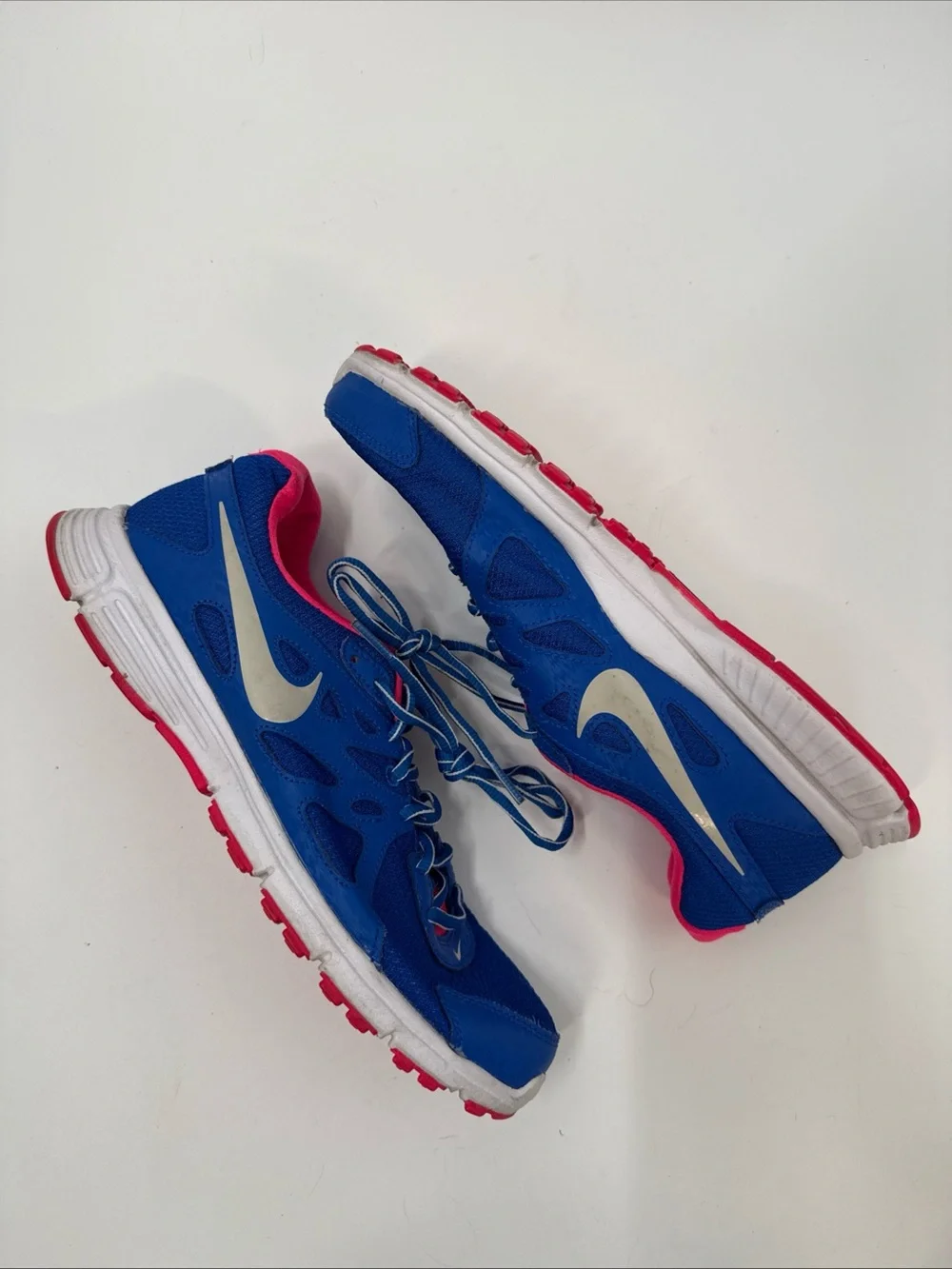 Nike Blue and Pink Women's Athletic Running Shoes